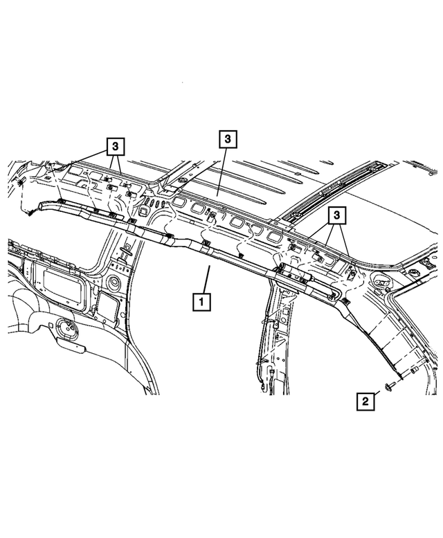 52029345AG - Interior Trim: Side Curtain Air Bag, Left for Mopar Image