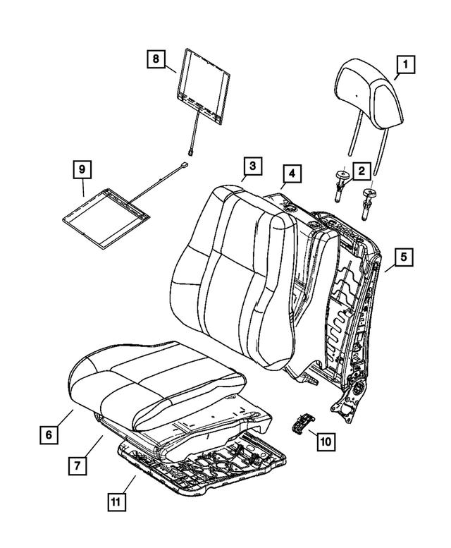 1DS911DVAA - Interior Trim: Headrest Sleeve, Locking for Mopar Image