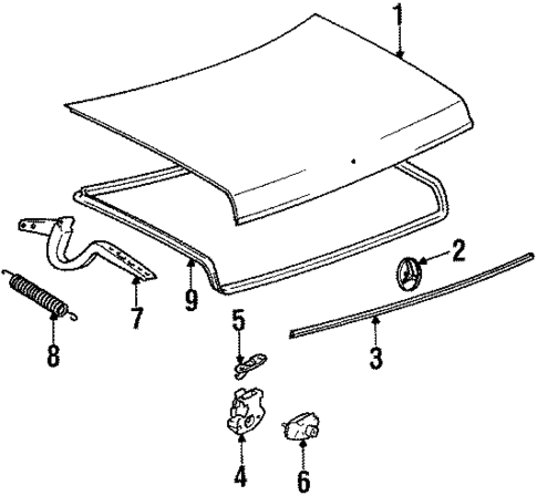 Lid & Components for 1985 Mercedes-Benz 300D #0