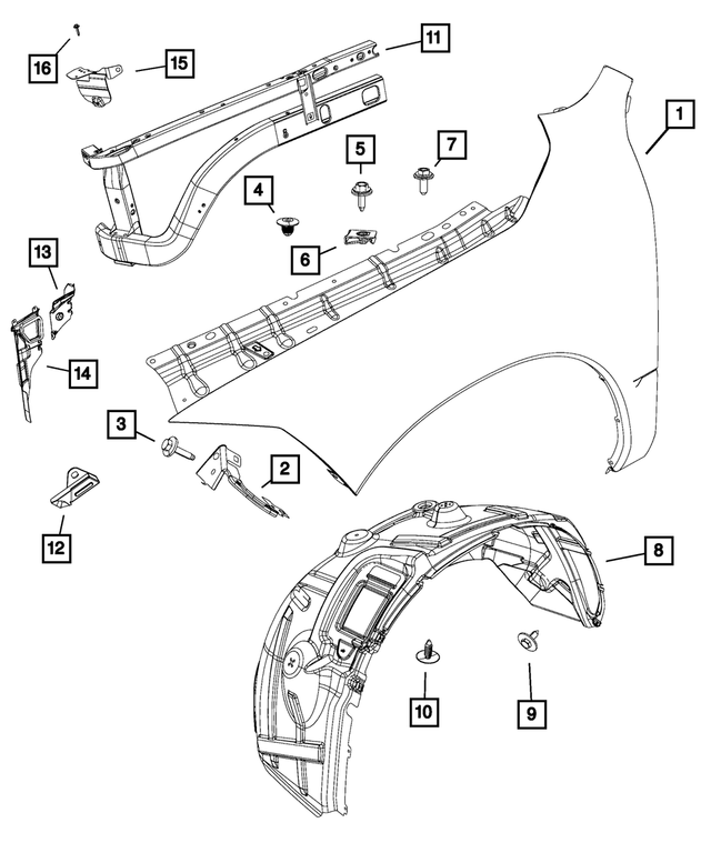 68095951AH - : Fender Closure, Left for Mopar Image