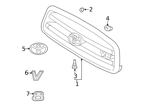 Grille & Components for 2001 Toyota Sequoia #0