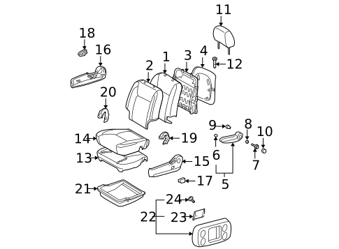 Front Seat Components for 2004 Toyota Sienna #4