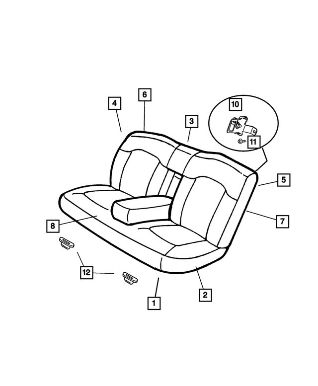 UN421T5AA - Interior Trim: Rear Seat Cushion for Mopar Image image