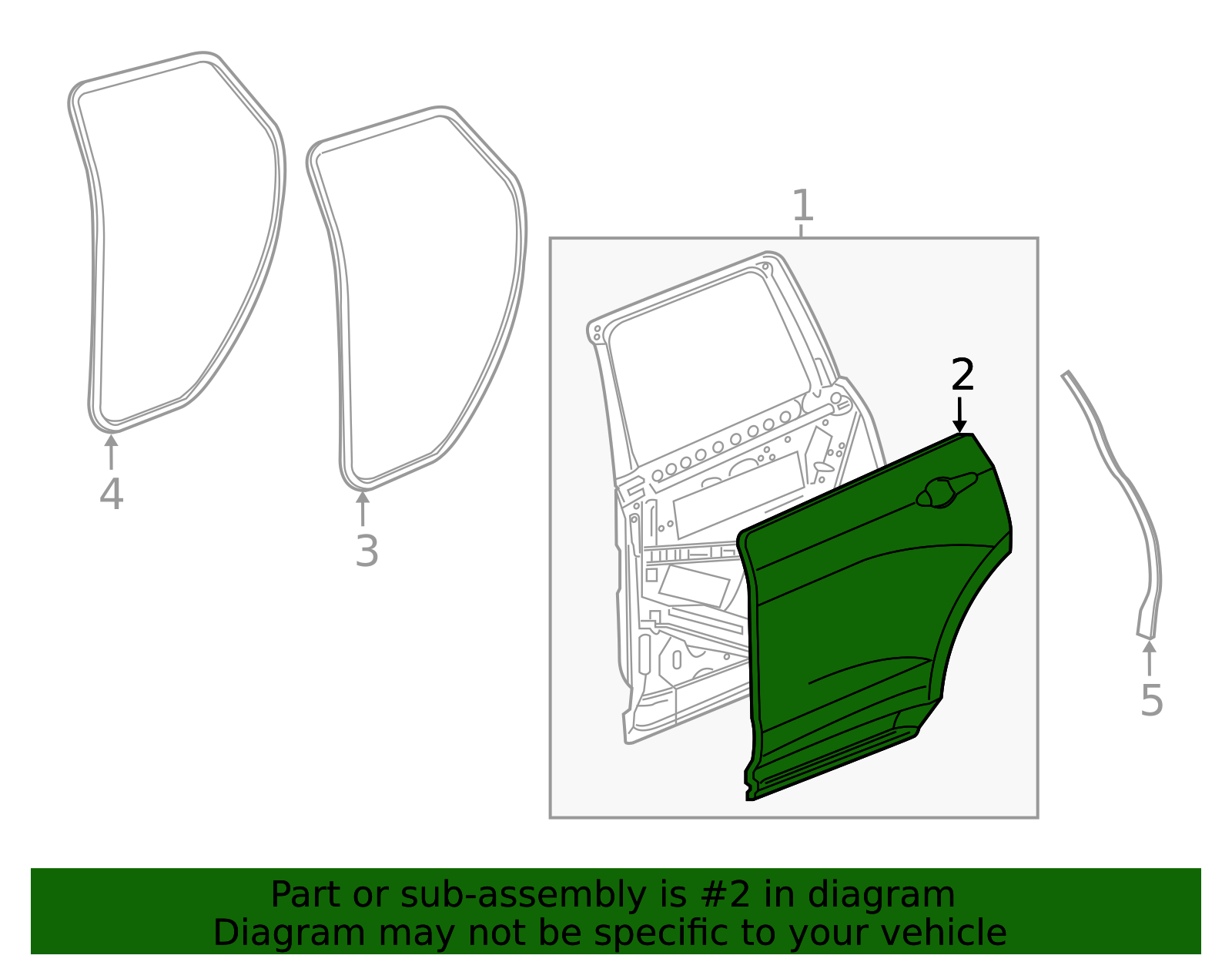 2020-2025 Cadillac XT6 Rear Passenger Side Door Inner Panel