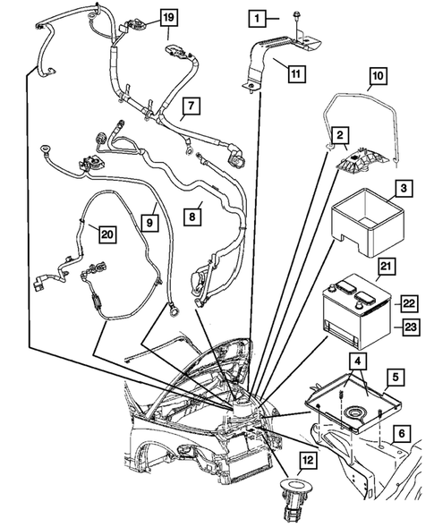 Battery Tray and Cables for 2006 Chrysler PT Cruiser #0
