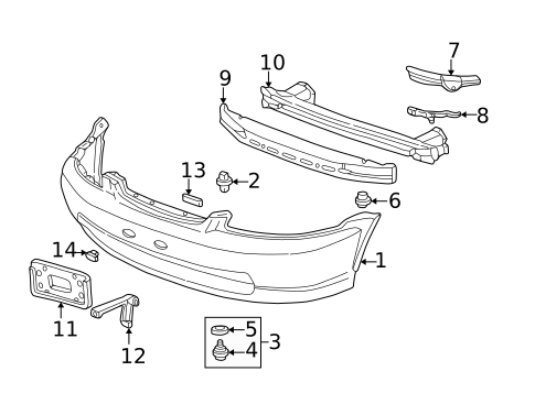 Bumper & Components - Front for 1996 Honda Civic #0