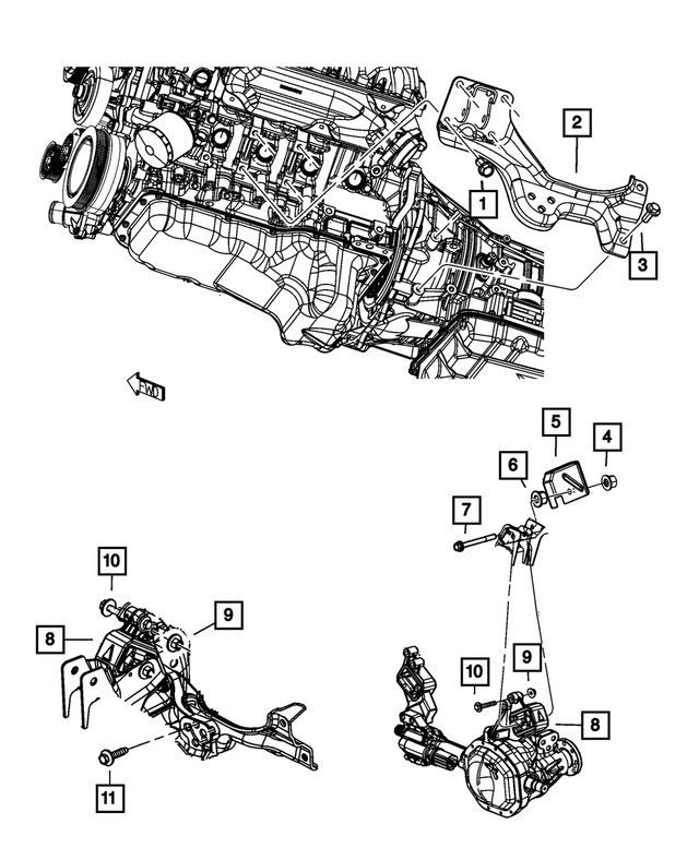 6101688 - 5.7L HEMI Gas; Engine: Hex Lock Nut, Mounting for Mopar Image