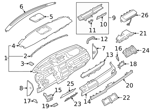 Instrument Panel Components for 2018 Lincoln Navigator #0