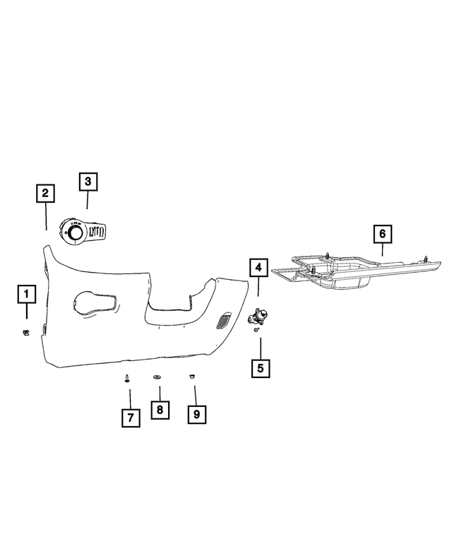 6WK81SA5AB - Interior Trim: Instrument Panel Knee Blocker for Mopar Image