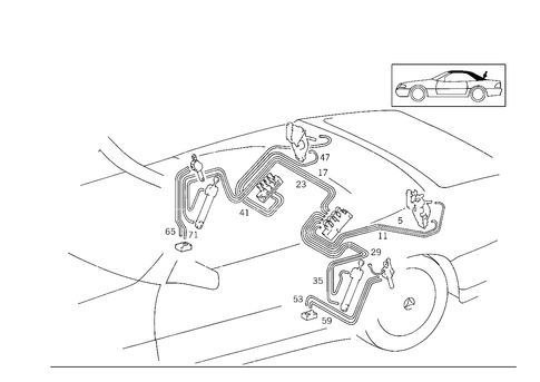 Folding Top Hydraulic Lines, Rear for 1990 Mercedes-Benz 300SL #0