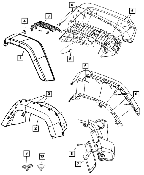 Moldings and Ornamentation for 2009 Jeep Wrangler #0