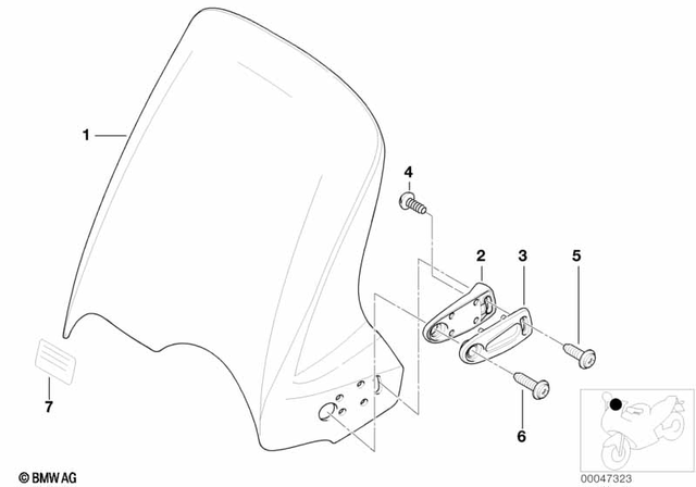 46637653686 - Frame and Mounting Parts: Oval Head Screw - M6X30mk for BMW-Motorrad Image