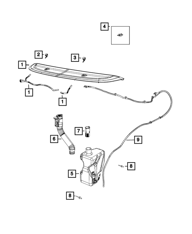 68201897AA - Electrical: Liftgate Washer Nozzle for Mopar Image