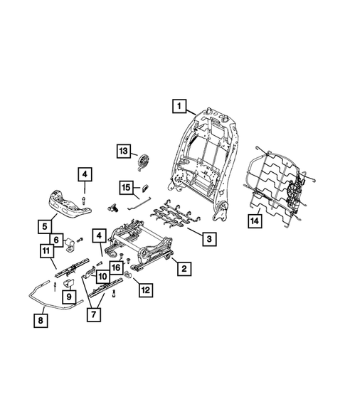 Front Seats - Adjusters, Recliners, Shields and Risers for 2016 Jeep Renegade #3