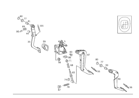 Pedal Assembly with Bearing for 1998 Mercedes-Benz E430 #0