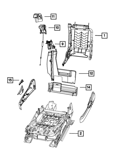 Front Seats - Adjusters, Recliners, Shields and Risers for 2012 Chrysler 200 #1