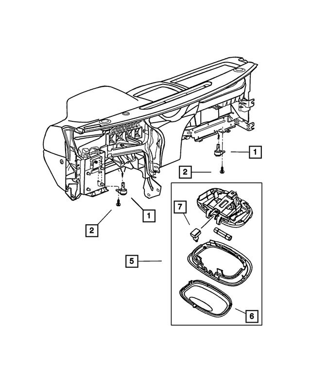55196755AA - Electrical: Cargo Lamp Lens for Mopar Image