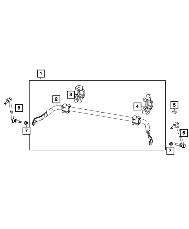68458151AB - : Front Suspension Stabilizer Bar Assembly for Mopar Image