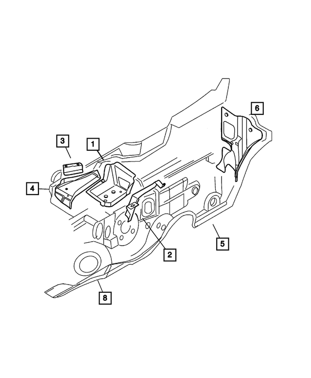 « 5067581AA – Body Sheet Metal Except Doors : Gaine D`auvent Support pour Mopar Image »
