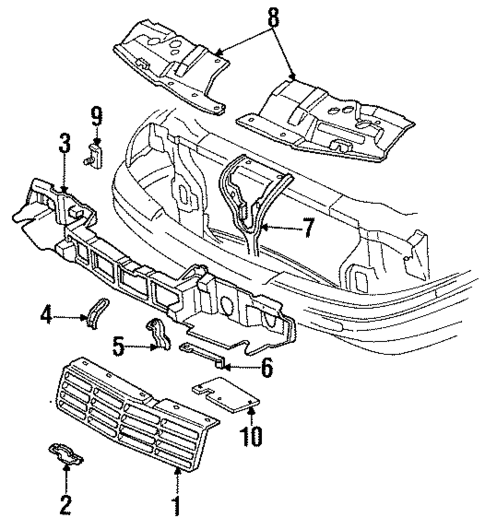 Grille & Components for 1990 Chevrolet Corsica #0
