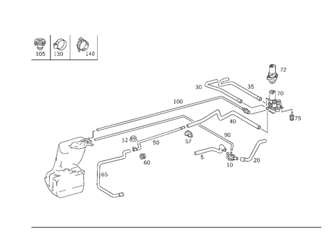 Heating Water Connection for 1999 Mercedes-Benz CL500 #0