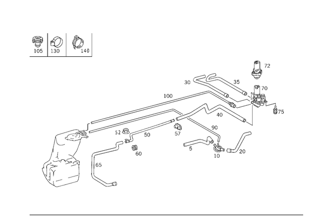 2208320015 - Heating and Ventilation: Piping for Mercedes-Benz: CL500, CL55 AMG, S430, S55 AMG Image image