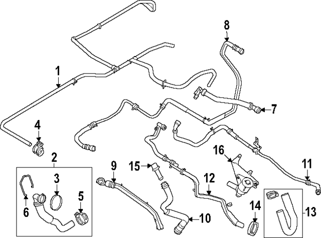 KH1245 - HVAC: Motorcraftâ„¢ HVAC Heater Hose for Ford: F-250 Super Duty, F-350 Super Duty, F-450 Super Duty, F-550 Super Duty Image