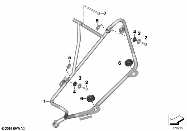 7129907401 - Frame and Mounting Parts: Isa Screw - M6X25-8.8-ZNNIV for BMW-Motorrad Image