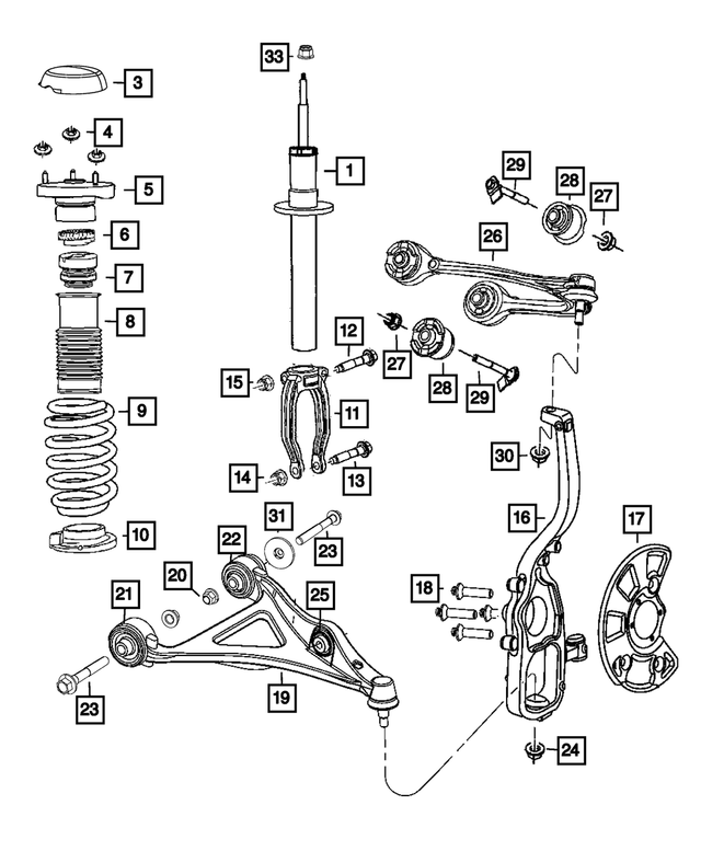 4895414AE - Front Suspension: Strut Mount, Right for Mopar Image