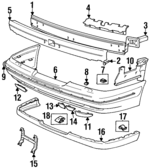 987318 - : Face Bar Mount Bolt for Volvo: 940, 960 Image