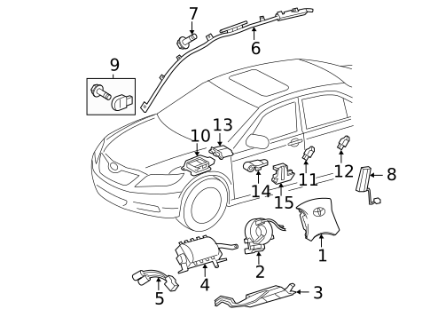 Air Bag Components for 2009 Toyota Camry #0