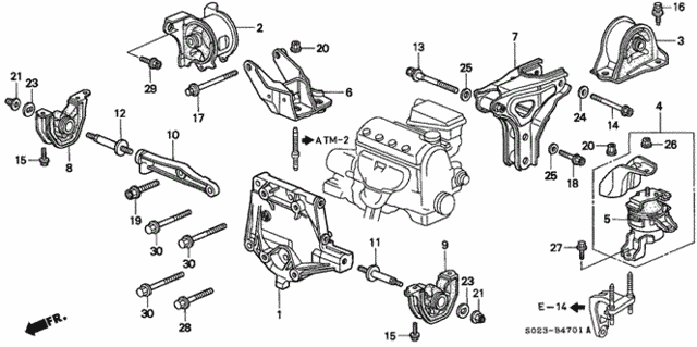 Engine Mount (AT) for 1997 Honda Civic #0
