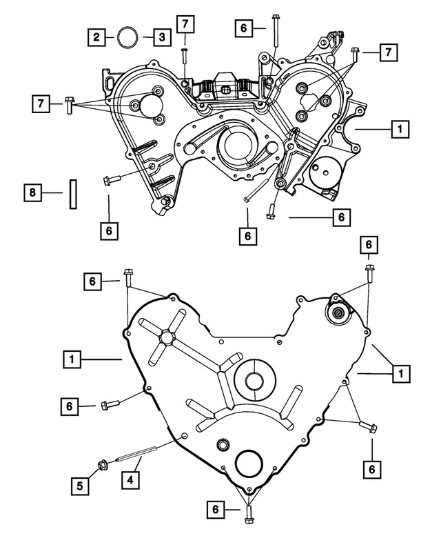 4892265AB - : Timing Case Cover, Inner for Mopar Image