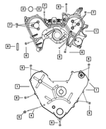 4892265AC - 4.0L Gas; Engine: Timing Case Cover, Inner for Mopar Image