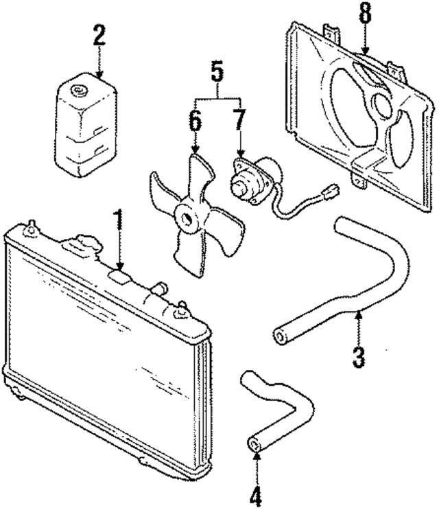 745162291 - Cooling System: Upper Hose for Subaru: Justy Image