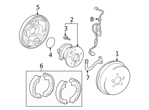 Rear Brakes for 1999 Toyota Solara #1