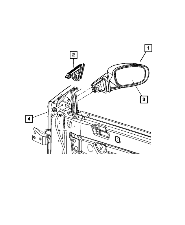 1MA44DX8AF - : Outside Rear-View Mirror, Right for Mopar Image