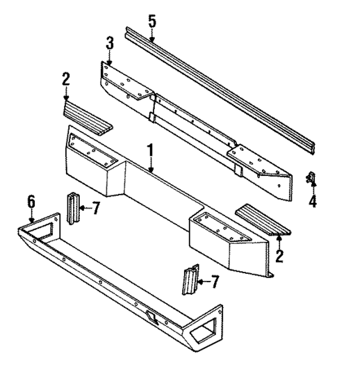 Bumper Assembly - Rear for 1994 Jeep Wrangler #0
