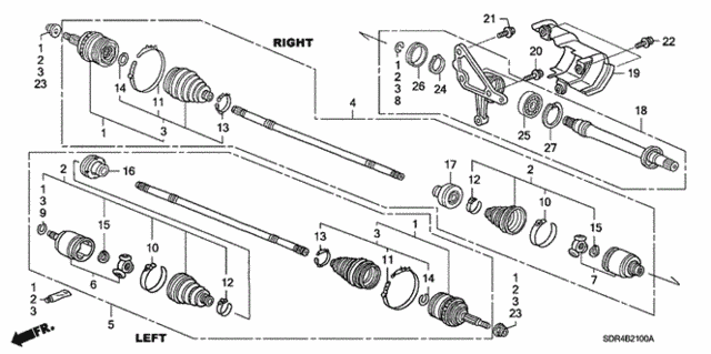 Driveshaft - Half Shaft for 2007 Honda Accord #0