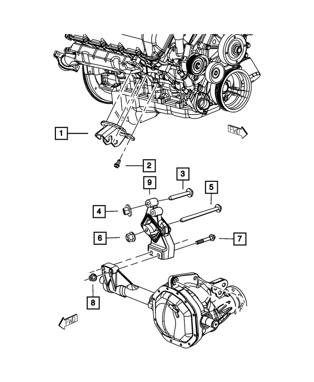 52013520AC - 4.7L Gas; Engine: Engine Mount Bracket, Right Side for Mopar Image