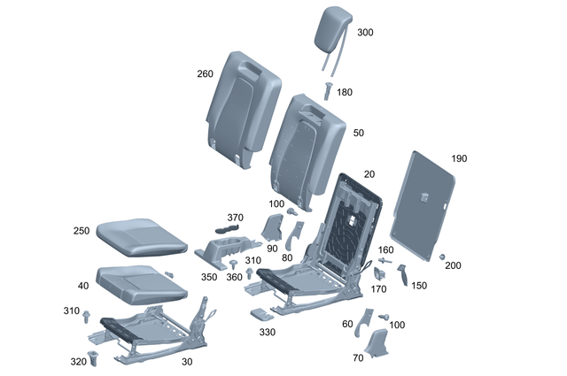 2439300300 - Folding Seat: Seat Cushion Frame for Mercedes-Benz Image image