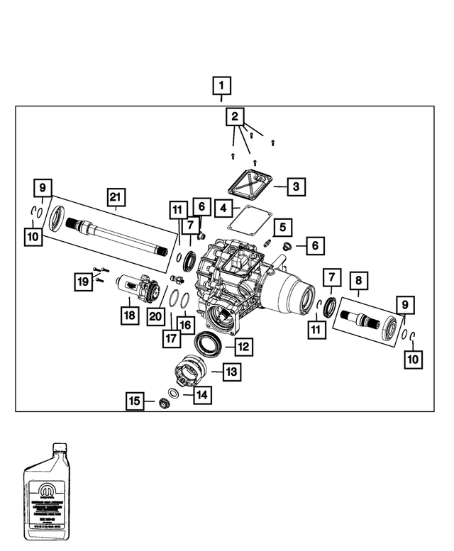 « 68306795AB – Four Wheel Drive; Differential and Drive Line : Essieu Arrière Differentiel pour Mopar Image »