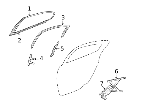 Glass - Rear Door for 2002 Chrysler Concorde #0