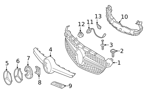 Grille & Components for 2021 Mercedes-Benz C63 AMG S #1