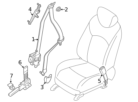 Front Seat Belts for 2019 Nissan Pathfinder #0