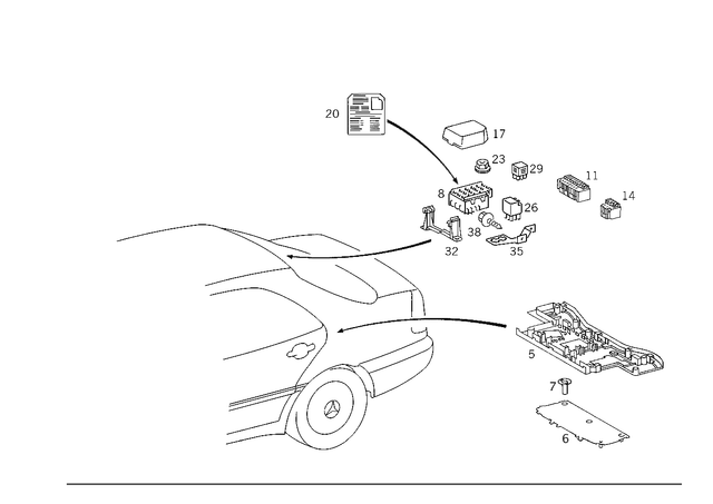 2025458440 - Electrical Equipment and Instruments: Holder for Mercedes-Benz: C280, C43 AMG, CLK430 Image image