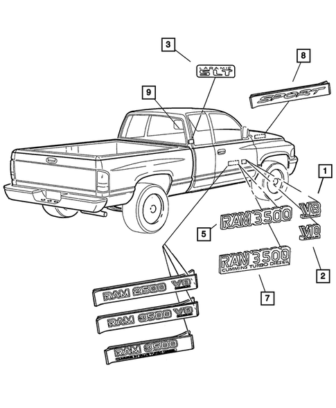 Nameplates for 2002 Dodge Ram 2500 #0