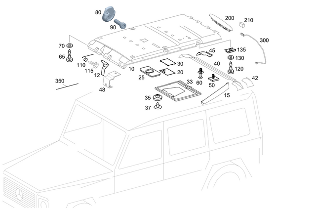 4636901902 - Covering and Lining: Trim, Roof for Mercedes-Benz: G550 4x4, G63 AMG, G65 AMG Image image