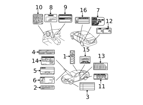 Labels for 2011 Lexus ES350 #0