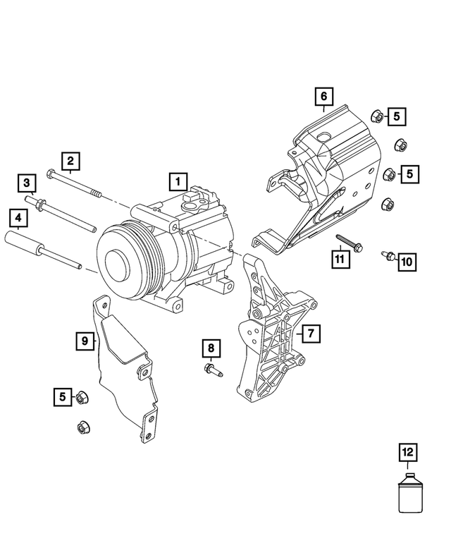 52080470AA - Air Conditioners and Heaters: Air Conditioning Compressor for Dodge: Hornet Image